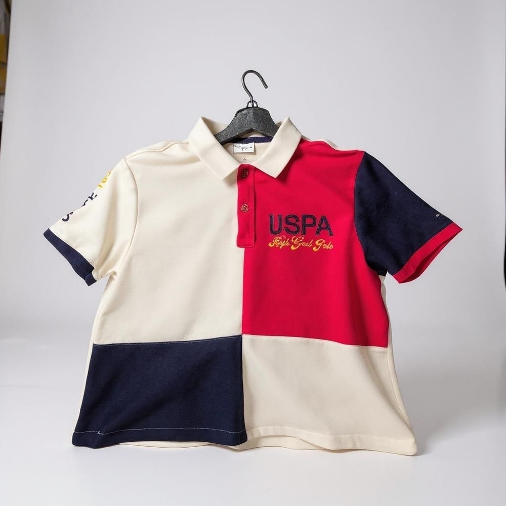 Polo by Ralph Lauren Color Block Crop Top - Red, Navy, Cream